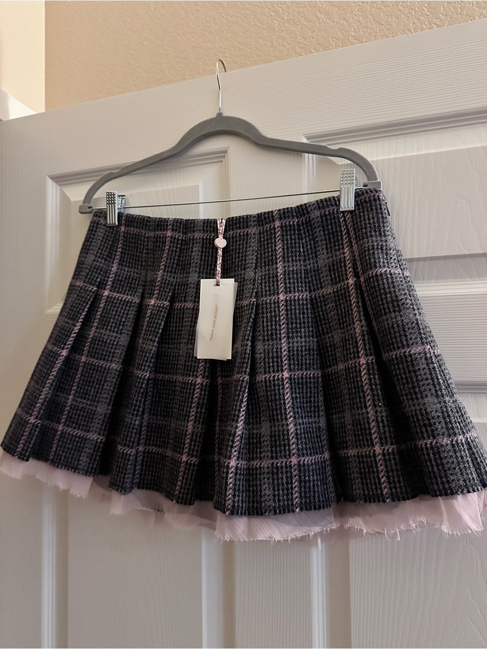 LoveShackFancy Plaid Pleated Mini Skirt